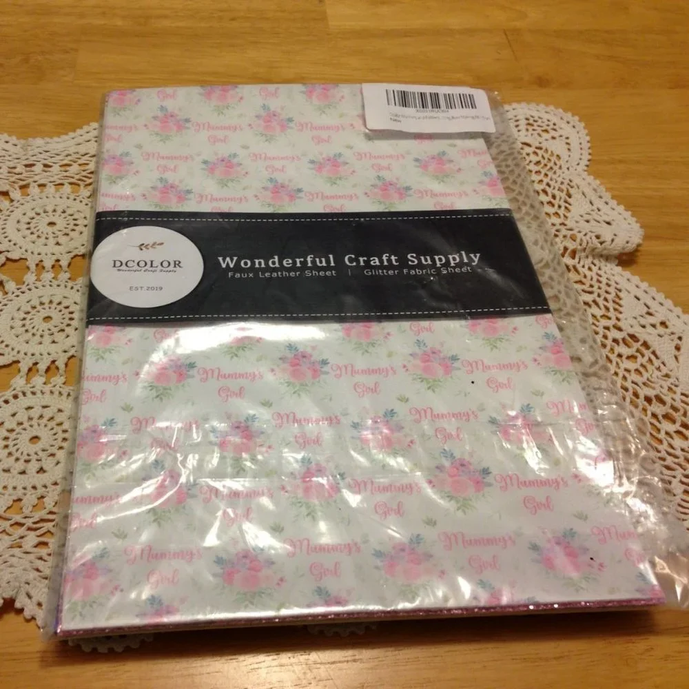 New pack of faux leather/glitter sheets